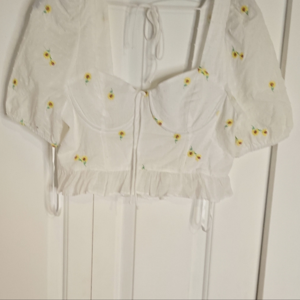 White Floral Women's Top